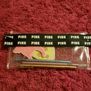 Victoria's secret pink pen and paper pouch